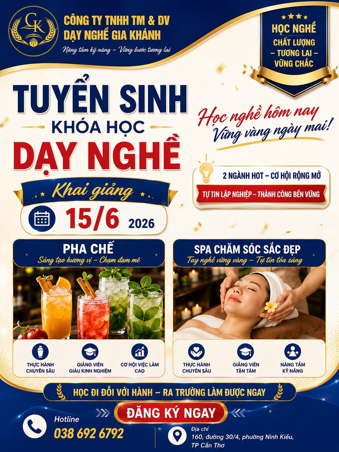 🎉 THÔNG BÁO KHAI GIẢNG LỚP KỸ THUẬT PHA CHẾ KHÓA MỚI 🎉